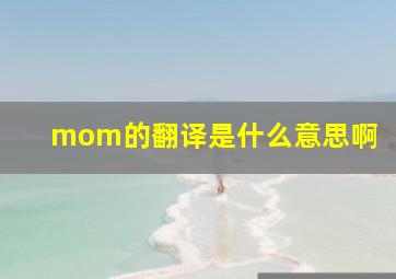 mom的翻译是什么意思啊