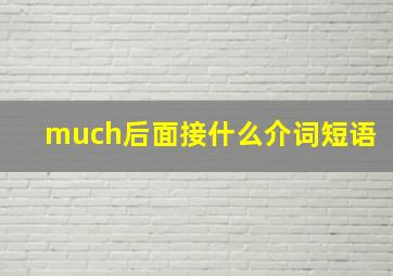 much后面接什么介词短语