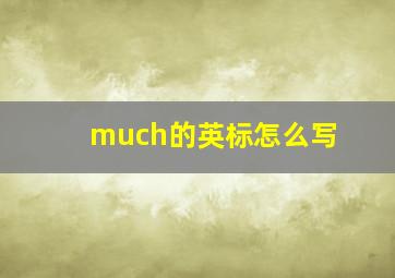 much的英标怎么写