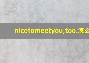 nicetomeetyou,too.怎么读