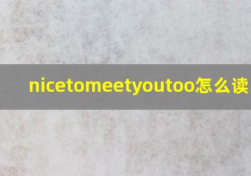 nicetomeetyoutoo怎么读出来