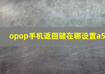 opop手机返回键在哪设置a5