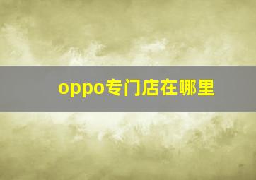 oppo专门店在哪里