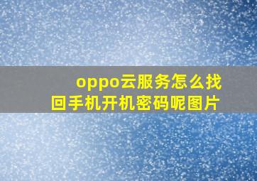 oppo云服务怎么找回手机开机密码呢图片