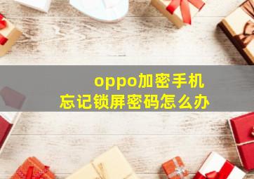 oppo加密手机忘记锁屏密码怎么办