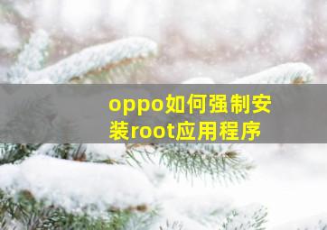 oppo如何强制安装root应用程序