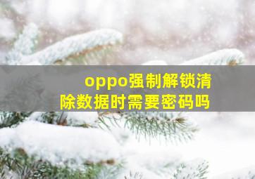 oppo强制解锁清除数据时需要密码吗