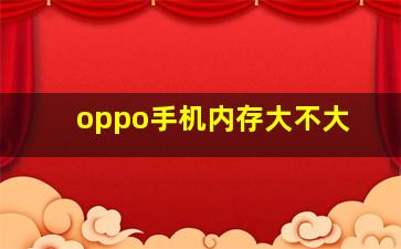 oppo手机内存大不大