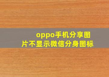 oppo手机分享图片不显示微信分身图标