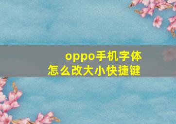 oppo手机字体怎么改大小快捷键