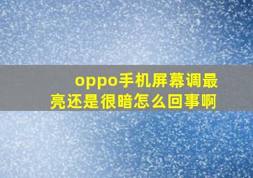 oppo手机屏幕调最亮还是很暗怎么回事啊