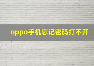 oppo手机忘记密码打不开