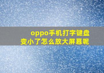 oppo手机打字键盘变小了怎么放大屏幕呢