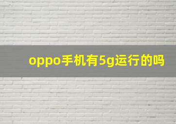 oppo手机有5g运行的吗