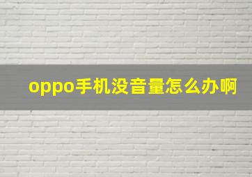 oppo手机没音量怎么办啊