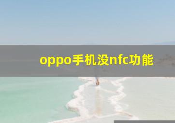 oppo手机没nfc功能