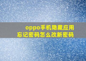 oppo手机隐藏应用忘记密码怎么改新密码