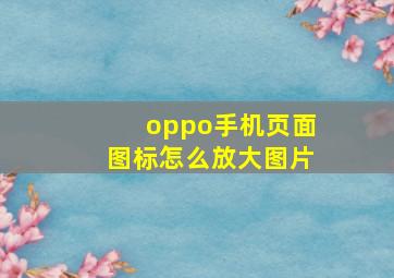 oppo手机页面图标怎么放大图片