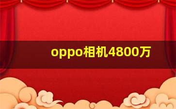 oppo相机4800万