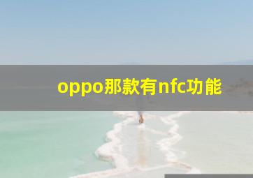 oppo那款有nfc功能