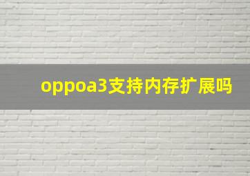 oppoa3支持内存扩展吗