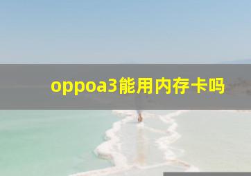 oppoa3能用内存卡吗