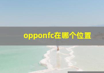 opponfc在哪个位置