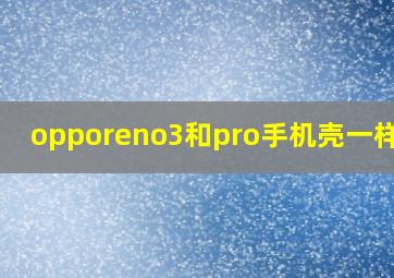 opporeno3和pro手机壳一样么?