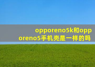 opporeno5k和opporeno5手机壳是一样的吗