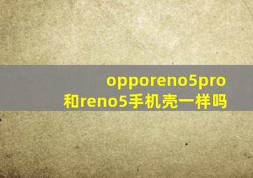 opporeno5pro+和reno5手机壳一样吗