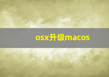 osx升级macos