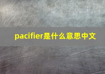 pacifier是什么意思中文