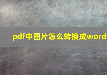 pdf中图片怎么转换成word