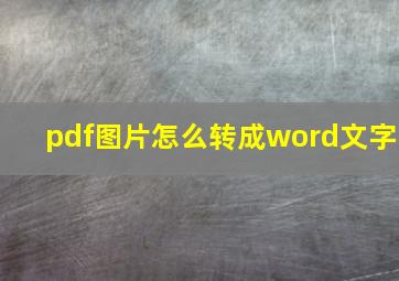 pdf图片怎么转成word文字