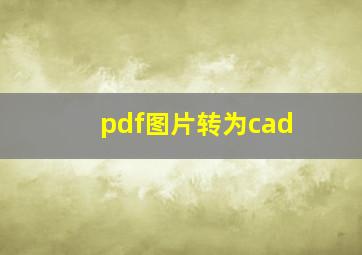 pdf图片转为cad