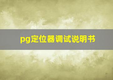 pg定位器调试说明书