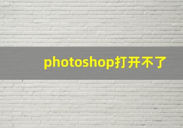 photoshop打开不了