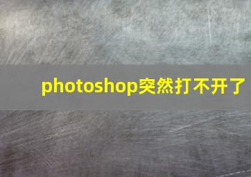 photoshop突然打不开了