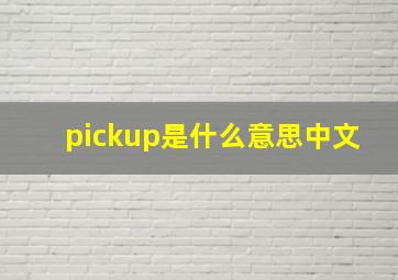 pickup是什么意思中文