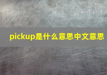 pickup是什么意思中文意思