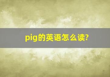 pig的英语怎么读?