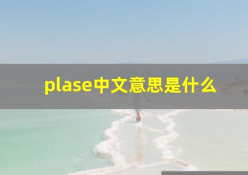 plase中文意思是什么