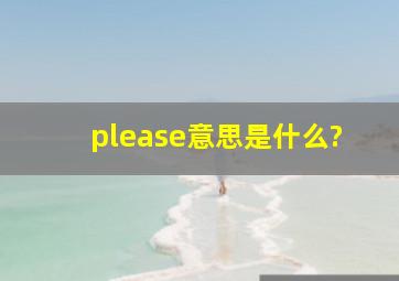 please意思是什么?