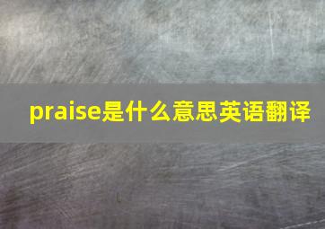 praise是什么意思英语翻译