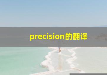 precision的翻译