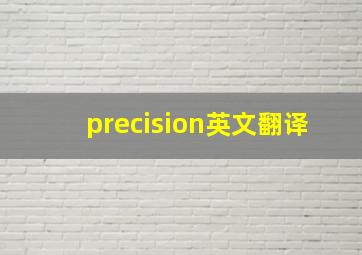 precision英文翻译