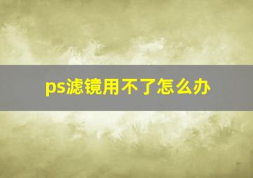 ps滤镜用不了怎么办