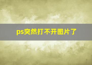 ps突然打不开图片了