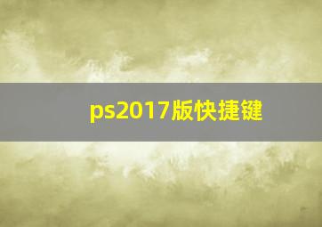 ps2017版快捷键