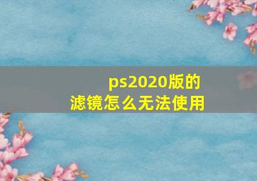 ps2020版的滤镜怎么无法使用